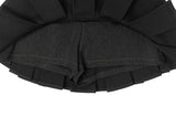 Laugh Pleats Denim Mini Skirt Pants