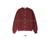 (WOOL) ROUND-NECK WEAVE CARDIGAN
