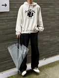 Check Black Wide Denim