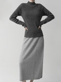 [Premium] Whole Garment  Half-Turtleneck Ribbed Knit