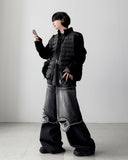 Bin Damage Layered Wide Denim