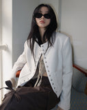 Cotton snap tweed jacket