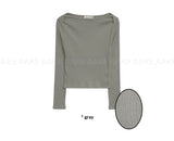 BOAT NECK SLIT LONGSLEEVE