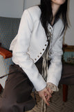 Cotton snap tweed jacket