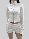 Phuket High Neck Knit Zip-up