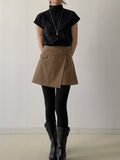 Brushed Tours Unbalanced Mini Skirt