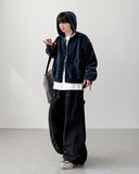 Velvet Crop Hood Zip-Up