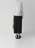 Brushed Banding Back Silt Long Skirt