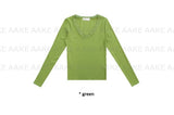 LACE TRIM V-NECK LONGSLEEVE