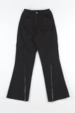 Zipper pocket wide pants