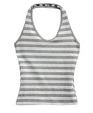 Clean Stripe Halter Sleeveless