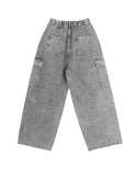 [U-DENIM/Planning Products] Summer Pintuck Wide Cargo Denim Pants