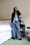 Collar lip knit cardigan