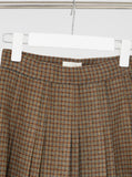 Leaven Wool Check Pleated Skirt