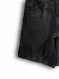 Vintage Washing Rinkle Wide Black Half Denim