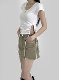 Roen Slit U-neck Tee