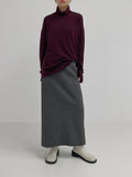 Wear Wool High Waist Long Skirt