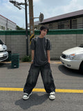 Summer Wide Cool Banding Cargo Denim