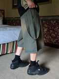 Suspenders Bermuda Two-Tuck Denim