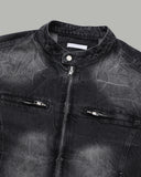 Biker Washed Denim Jacket