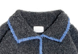 Tuen Color Matching Line Collar Knit Cardigan