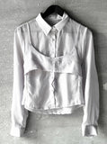 See-through bustier shirt set