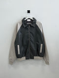 Blended Collar Two Way Leather Jacket