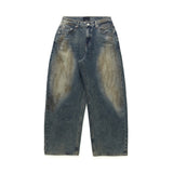 Chalk Dirty Washed Wide Denim