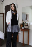 Cloud fur hoodie zip-up