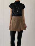 Brushed Tours Unbalanced Mini Skirt