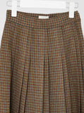 Leaven Wool Check Pleated Skirt