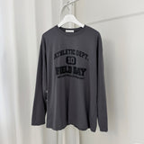 Overfit Box Lettering Long Sleeve T-shirt