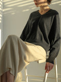 [Premium] Whole Garment Dust V-Neck Knit