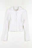 Collar lip knit cardigan