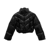 Glossy Quilted Crop Padding