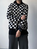 Mohair Checker Knit Zip-Up