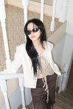 Cotton snap tweed jacket