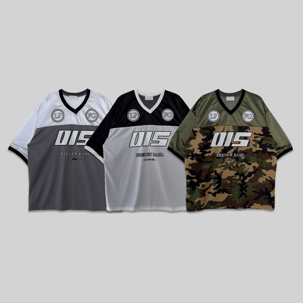 【KOOLOSET】Rugby Two-tone Hip-hop Tee KOOLOSET (クロゼット) - ラグビーツートンヒップホップTシャツ