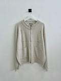 Rio Diamond Damage Knit Zip-Up