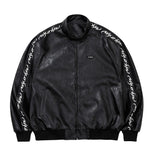 [SET] Vegan Leather Oversized Raglan Track SET