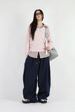 Folding line wide pants