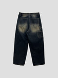 Teen Washing Lost Rivet Denim Pants