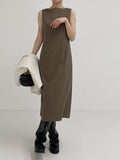 Two-Way Boatneck Sleeveless Long One Piece