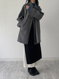 Flared Raglan Wool Half-Coat