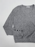 Alpha button V-neck loose fit knit