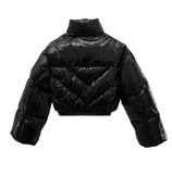 Glossy Quilted Crop Padding