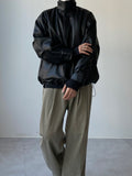 Winter High-Neck Leather Padding