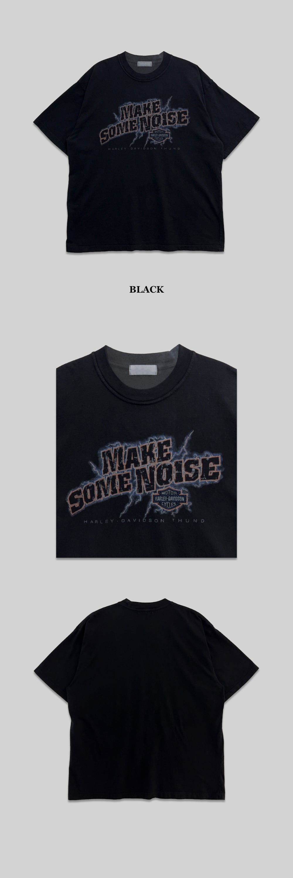 【KOOLOSET】Vintage Thunder MAKE Tee Vintage Thunder MAKE Tee (black) - kooloset