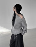 Slit semi-polar button knit