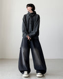 Patchwork Balloon Wide Denim